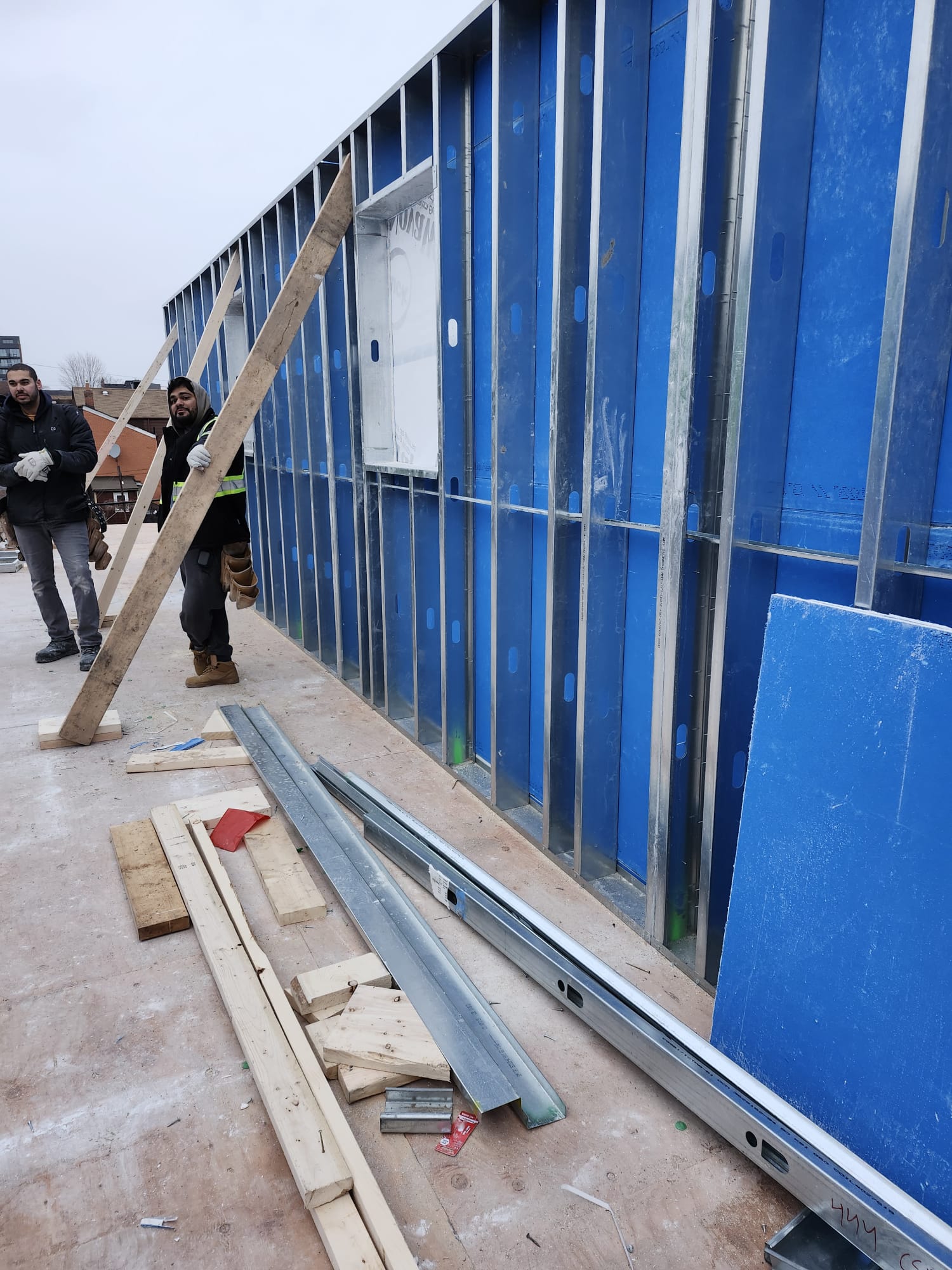 Metal framing steel stud installation by drywall contractor Toronto